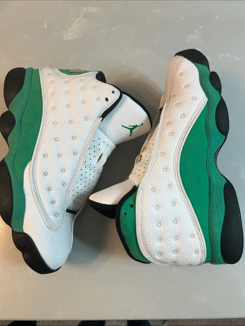 Jordan White and Green Men's Athletic Basketball Shoes